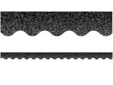 BLACK SPARKLE SCALLOPED BORDER TRIM