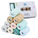 Simthread All Purposes Sewing Thread, 10 Spool Assorted Macaron Series 1000 Yards Each Bobbin Polyester Thread for Sewing, Handy