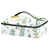SyXIOP Insulated Casserole Carrier Bag Greens Playful Fish Seagrass