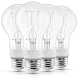 LUXRITE Vintage A19 LED Light Bulb 60 Watt Equivalent, 5CCT 2700K 3000K 3500K 4000K 5000K, Dimmable, 800 Lumens, White Filament