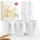 Wrova Wheat Straw Cups with Handles 16oz -Plastic Cups Reusable Set of 6-Unbreakable Coffee Mugs- Microwave & Dishwasher Safe Mu