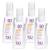 BU SPF 50 Fragrance Free Kids Sunscreen Spray for Face and Body, TSA Travel Size Sunscreen, Clear Non Aeorsol Spray, Non Greasy,