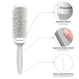 Eagle Fortress XL Ceramic + Ionic Round Hair Brush 1.69 in - Grey