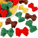 MKLKSDH 20PCS Christams Bowknot Beads, 32 * 20MM Large Velvet Flocking Colorful Acrylic Focal Beads for Pens, Keychain Making, J