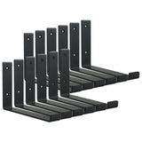 HEART ART Black Shelf Bracket 12 inch, Shelf Bracket 12 Pack,J Metal Heavy Duty Shelf Support Brackets,11.5 L 6 H 1.5 W