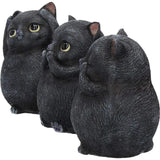 Nemesis Now Three Wise Fat Cats 8.5Cm Figurine, Resin, Black