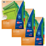 Avery Dividers for 3 Ring Binders, 8Tab Binder Dividers, Plastic Binder Dividers, Insertable Big Tabs, Multicolor, 3 Sets (7190