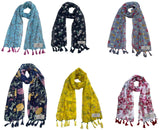 Fusfus WomenS Printed Chiffon Scarves And Stoles, Free Size(Multicolour, Fs1705) Pack Of 6 (Multicolor4)