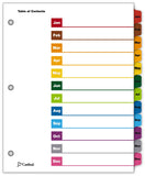 Cardinal Onestep Binder Dividers, 12-Tab Monthly, Customizable Table Of Contents, Reversible Multicolor Tabs, 1 Set (60318Cb)