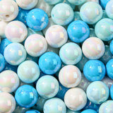 ANCADN 16mm Acrylic Beads 100pcs Chunk Bubblegum Bead Beads for Pens for Necklace Jewelry Bracelets DIY Crafts Making (bluewhite