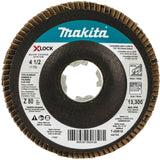 Makita T-03919 X-Lock 4-1/2 80 Grit Type 29 Angled Grinding and Polishing Flap Disc for X-Lock and All 7/8 Arbor Grinders