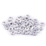 Youngbling Large Hole Gemstone Beads for Jewelry Making,Loose Macrame Natural Stone Beads Pack of 15,White Howlite(5 * 10mm)