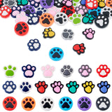 Elecrelive 38Pcs Paw Print Polymer Clay Beads Animal Puppy Footprint Cabochons Pet Dog Cat Paw Print Flatback Bead for DIY Brace