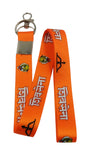 Shivsena Bow And Arrow ID Card Holder Fabric Lanyard Orange