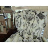 Plutus Brands Rabbit Fur Throw Pillow, 102 X 116, Ivory/Gray