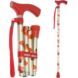 Switch Sticks Walking Cane for Men or Women, Foldable and Adjustable from 3237 Inches, FSA and HSA Eligible, Poppies