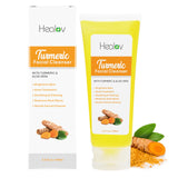 Herblov Turmeric Face Wash, Turmeric Clear Skin Liquid Soap - 100% Natural Anti Aging Exfoliating Facial Cleanser for Spots, Age