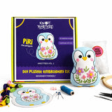 Knot Your Type Diy Plushie Kit Piri The Penguin | Beginner Friendly Sewing & Embroidery Kit | Complete Craft Kit With Hoop, Fa