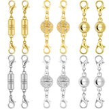 Magnetic Jewelry Clasps, Crystal Ball Connectors with Lobster Clasps, Magnetic Necklace Clasps and Closures Easy-to-Use for Jewe