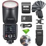 Godox V100C V100-C 100Ws TTL Flash for Canon Cameras, 400 Full Power Flashes, 1.7s Recycle Time, 2.4G Wireless with External Fla