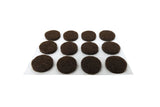 Shepherd Hardware 9958 1/2Inch SelfAdhesive Felt Furniture Pads, 24Pack, Brown