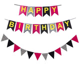GRAND SHOP Happy Birthday Banner with Matching Buntings Flags