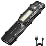 EDC Tactical Flashlight,1500 Lumen Flat Flashlights Rechargeable,Dual-Switches LED Small Flashlight with Digital Display,Stainle