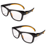 Kleenguard Maverick Safety Glasses with Intergrated Side Shields (2 Pair) (49312 Clear AntiGlare Lens with Black Frame and Oran