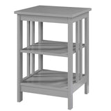 Convenience Concepts Mission End Shelves Table, Gray