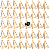 Mimorou 60 Pack 5 Inch Mini Easel Wood Display Artist Small Wooden Easel Stand Art Craft Painting Triangle Stand Canvas Holder f