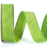 LaRibbons Green Wired Ribbon 1 Inch x 10 Yards, Lime Green Dupioni Spring Craft Ribbon with Wired Edge for Easter, Gift Wrapping