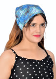 KALY India STYLE FOR EVERY STORY Hair Band Head Bandana Wrap Cover Scarf Head Band Silk Satin with Elastic (Aqua Blue)