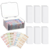 Crtiin 80 Pcs Washi Tape Organizer Cards With Storage Box, Semi Translucent Plastic Tape Holder Dispenser Board With Arc Corners