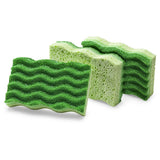 Libman Commercial 1076 Medium Duty Scrub Sponge, Cellulose, 4.5inch x 3inch, Yellow and Green (Pack of 24 sponges)