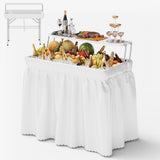 GULAIMOAO Portable Ice Table with Extra Storage Shelf, Ice Tables for Parties with Drain, Folding Ice Cooler Table for Camping,