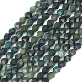 BEADIA Faceted Natural Moss Agate Stone Round Beads 10mm 36cm/Strand for Jewelry Making