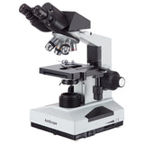 AmScope B490ALED Compound Binocular Microscope, WF10x and WF16x Eyepieces, 40X1600X Magnification, Brightfield/Darkfield (BF/D
