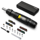 GROWNEER 1/4 Drive Torque Wrench Screwdriver, 10-70 In-lb Inch Pound Torque Screwdriver Electrician Kit with Sockets & S2 Bits