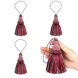 Fenghuangwu Red/White/Blue 4P Polyester Tassel Key Tassel DIY Accessories for Home Decor, Curtain, Jewelry, Wedding, Christmas
