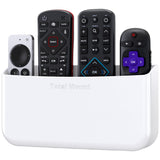 TotalMount Hole-Free Remote Holder - Eliminates Need to Drill Holes in Your Wall (Premium White Holder for 3 or 4 Remotes)
