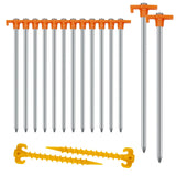 Tent Stakes Heavy Duty Camping Stakes,AVOFOREST 7.1/9.8inch Non-Rust Metal Tent Pegs Ground Stakes Tent Spikes Camping,Garden,Hi