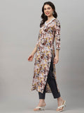 Gosriki Women'S Cotton Blend Straight Printed Kurta With Pant (Southz Wine-Gs_M_Wine_Medium),Wine,,B0CNXSVYB8