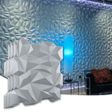 Art3d 19.7 x 19.7 (Pack Of 12) Wall Panel 3D Diamond, Gray