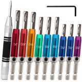K Kwokker Self Centering Drill Bit Set 1/4 Hex Shank Vix Bit and Center Punch, 5/64-1/4 Center Drill Bit Set Colorful Hinge Dril