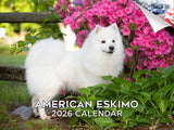 2025 2026 American Eskimo Calendar - Dog Breed Monthly Wall Calendar - 12 x 18 Open - Thick No-Bleed Paper - Giftable - Academic