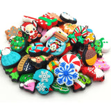 YOKUSHI 50 Pcs Christmas Focal Beads for Pens Bulk, Spooky Charms Fall Loose Rubber Winter Snowman Shaped Bead for Keychain DIY