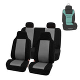 FH Group Full Set Car Seat Covers Classic Cloth Universal Fit Gray Seat Covers,Washable High Back Combo Small Car Seat Cover Des