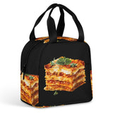 Watercolor Italian Lasagna Insulated Lunch Bag Reusable Leakproof Tote Bags Box for Work Travel Outdoor