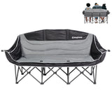 KingCamp 3 Person Camping Chair, Oversized 660lbs Heavy Duty Loveseat for Adults Portable Folding XL 2 Person Couch Padded Comfo