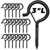 Ansxiy 20 PCS 3 inches Q-Hanger Hooks with Safety Buckle, Screw Hooks for Outdoor String Lights, Ceiling Hooks for Hanging Plant